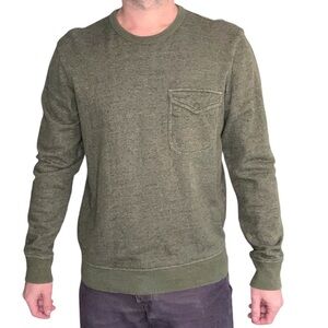 Outerknown Men’s Sur Pocket Crewneck Sweatshirt Size Medium Green